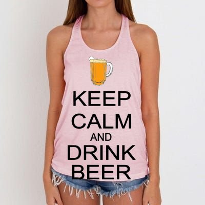 Keep Calm And Drink Beer Pitcher Women's Knotted Racerback Tank