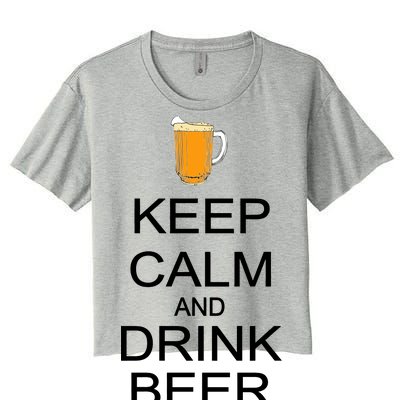 Keep Calm And Drink Beer Pitcher Women's Crop Top Tee