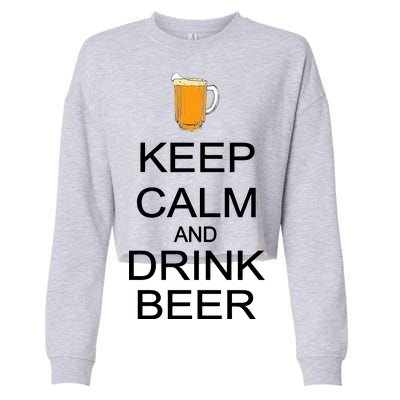 Keep Calm And Drink Beer Pitcher Cropped Pullover Crew