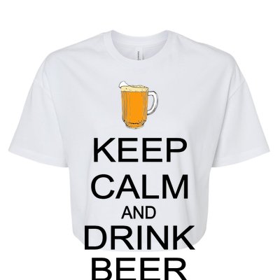 Keep Calm And Drink Beer Pitcher Bella+Canvas Jersey Crop Tee