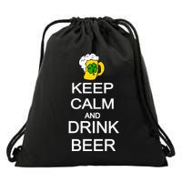 Keep Calm And Drink Beer St. Patrick's Day Drawstring Bag