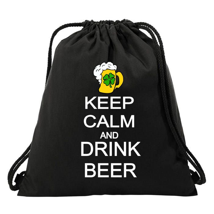 Keep Calm And Drink Beer St. Patrick's Day Drawstring Bag