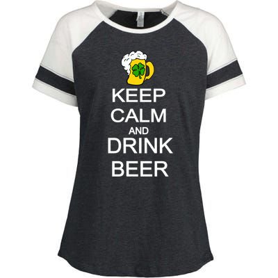 Keep Calm And Drink Beer St. Patrick's Day Enza Ladies Jersey Colorblock Tee