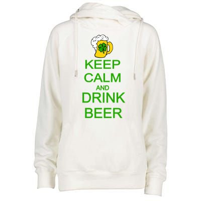 Keep Calm And Drink Beer St. Patrick's Day Womens Funnel Neck Pullover Hood