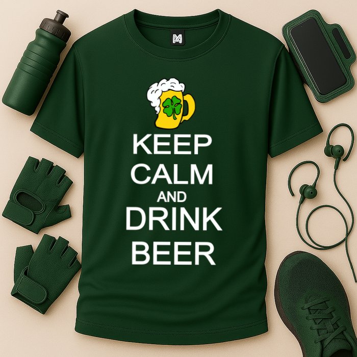 Keep Calm And Drink Beer St. Patrick's Day Cooling Performance Crew T-Shirt