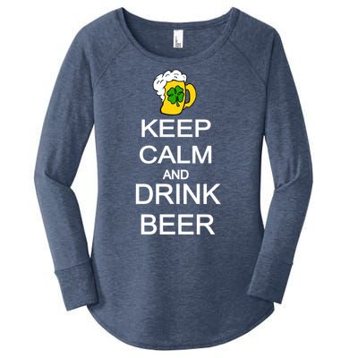 Keep Calm And Drink Beer St. Patrick's Day Women's Perfect Tri Tunic Long Sleeve Shirt