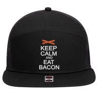 Keep Calm And Eat Bacon 7 Panel Mesh Trucker Snapback Hat