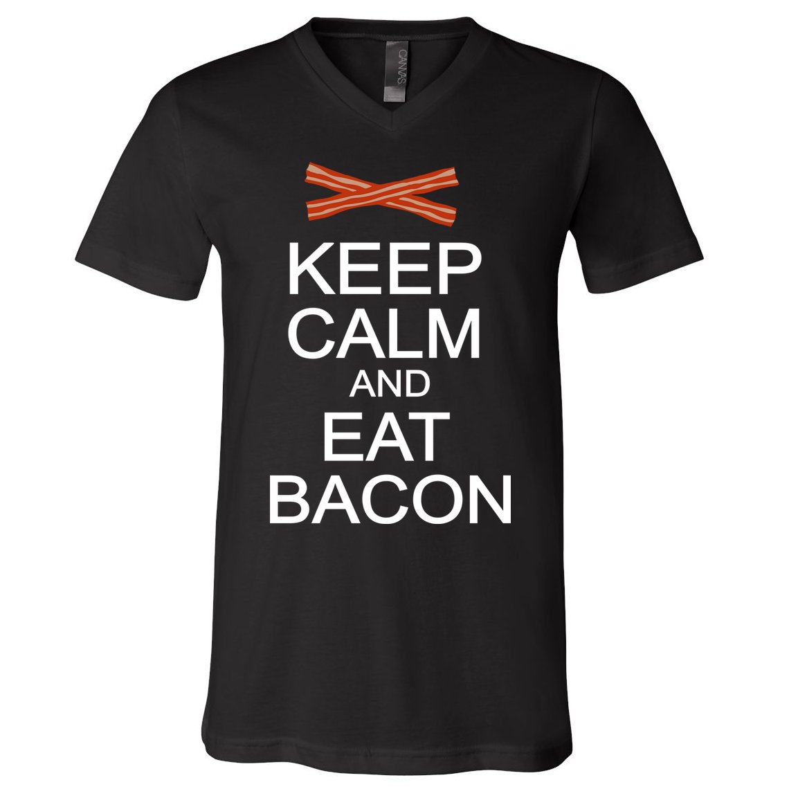 Keep Calm And Eat Bacon V-Neck T-Shirt