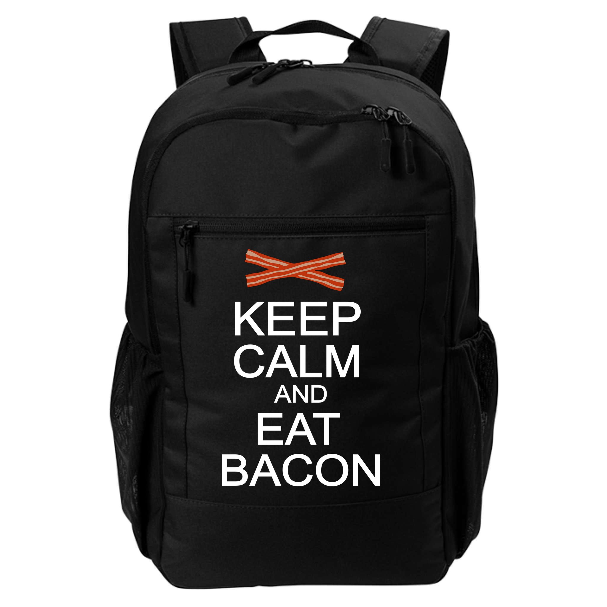 Keep Calm And Eat Bacon Backpack