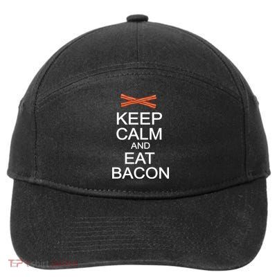 Keep Calm And Eat Bacon 7-Panel Snapback Hat