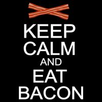 Keep Calm And Eat Bacon Drawstring Bag