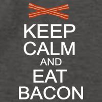Keep Calm And Eat Bacon Vector Backpack