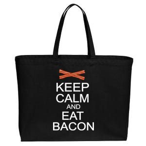 Keep Calm And Eat Bacon Cotton Canvas Jumbo Tote