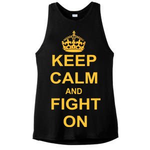 Keep Calm And Fight On Ladies PosiCharge Tri-Blend Wicking Tank