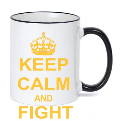 Keep Calm And Fight On 11oz Black Color Changing Mug