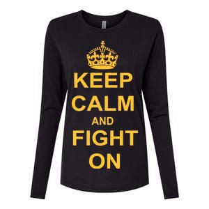 Keep Calm And Fight On Womens Cotton Relaxed Long Sleeve T-Shirt