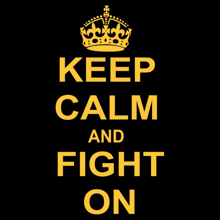 Keep Calm And Fight On Women's V-Neck T-Shirt