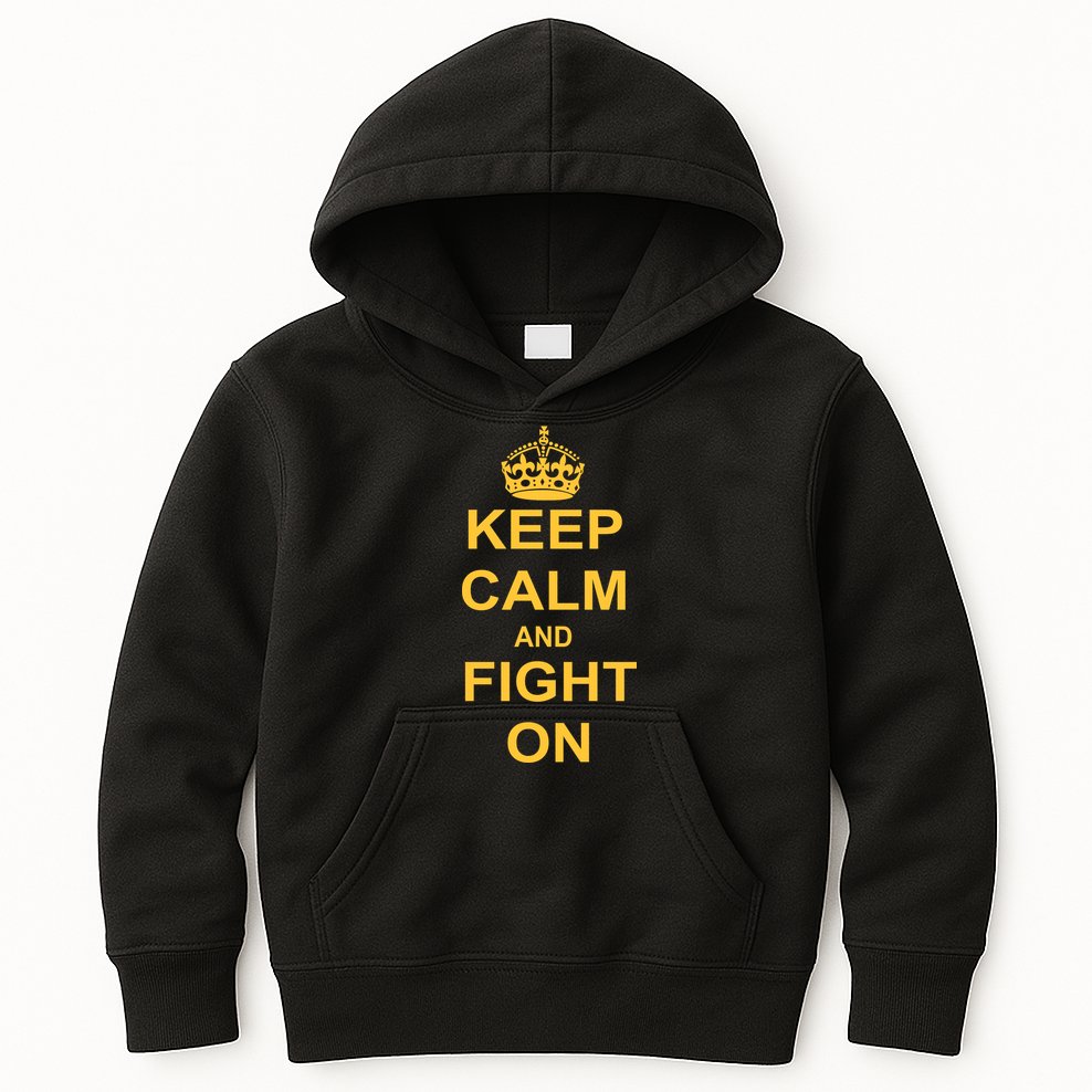 Keep Calm And Fight On Kids Hoodie