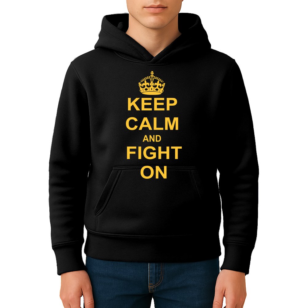 Keep Calm And Fight On Kids Hoodie