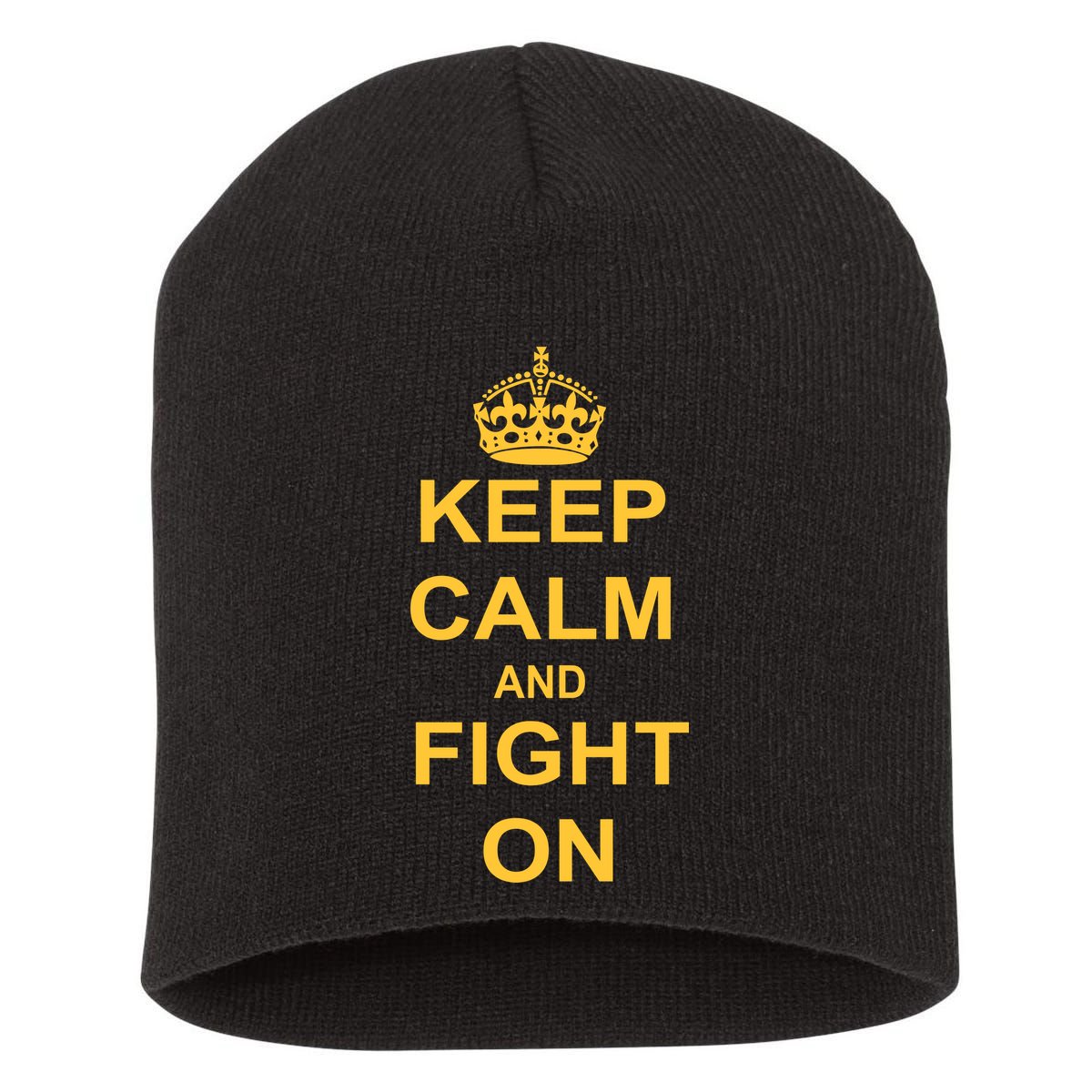 Keep Calm And Fight On Short Acrylic Beanie