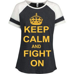 Keep Calm And Fight On Enza Ladies Jersey Colorblock Tee