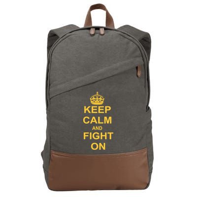 Keep Calm And Fight On Cotton Canvas Backpack