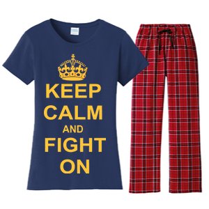 Keep Calm And Fight On Women's Flannel Pajama Set