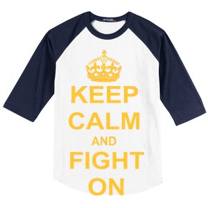 Keep Calm And Fight On Baseball Sleeve Shirt