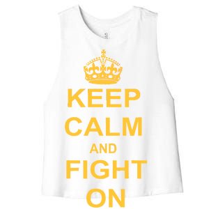 Keep Calm And Fight On Women's Racerback Cropped Tank