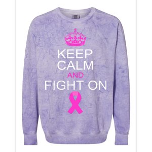 Keep Calm And Fight On Support Colorblast Crewneck Sweatshirt