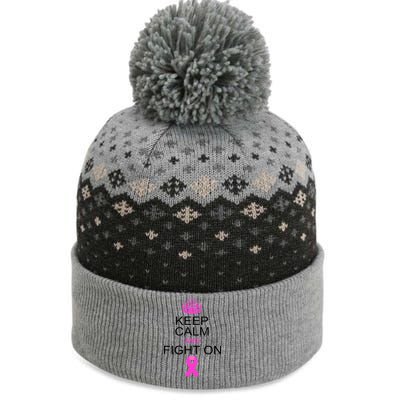 Keep Calm And Fight On Support The Baniff Cuffed Pom Beanie