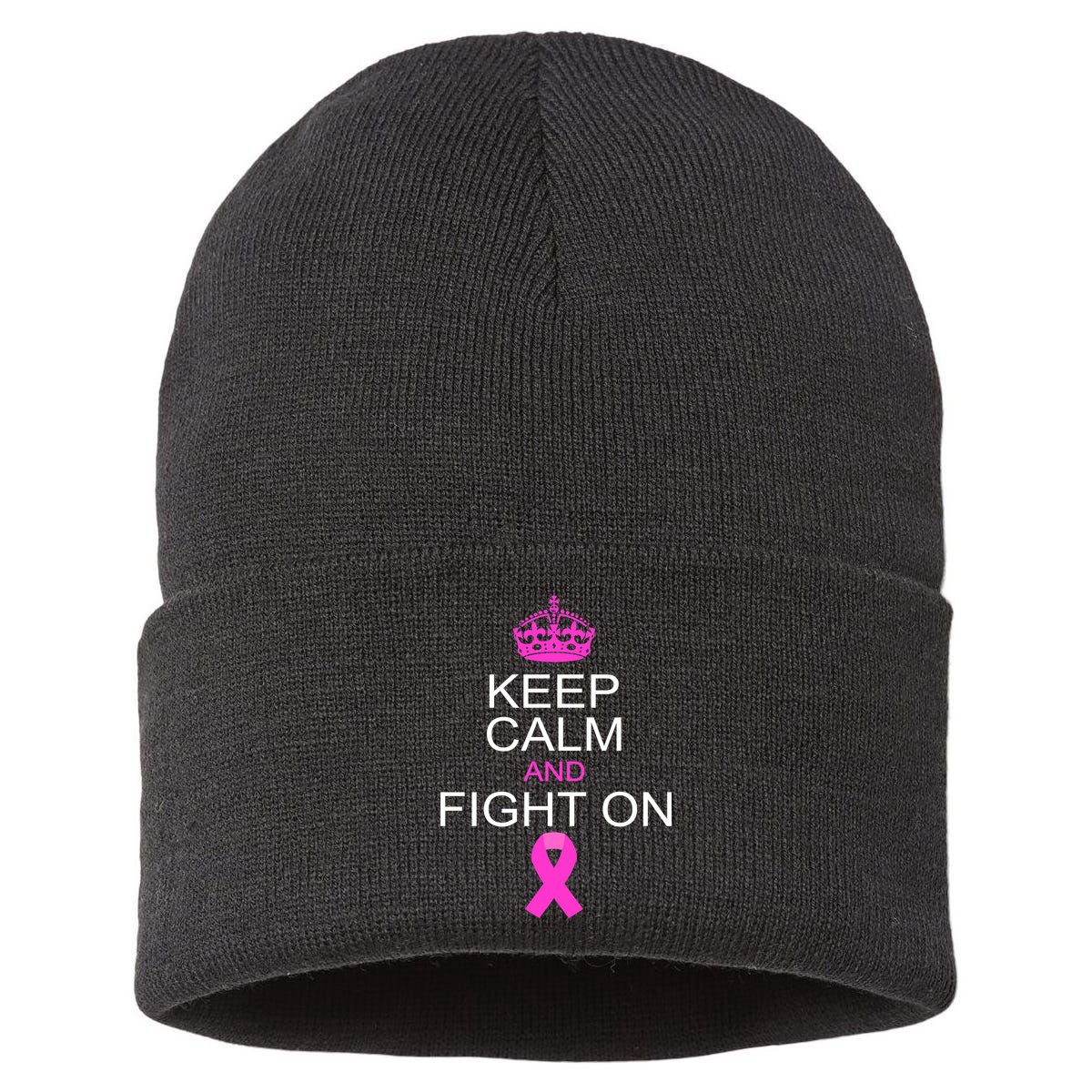 Keep Calm And Fight On Support Sustainable Knit Beanie