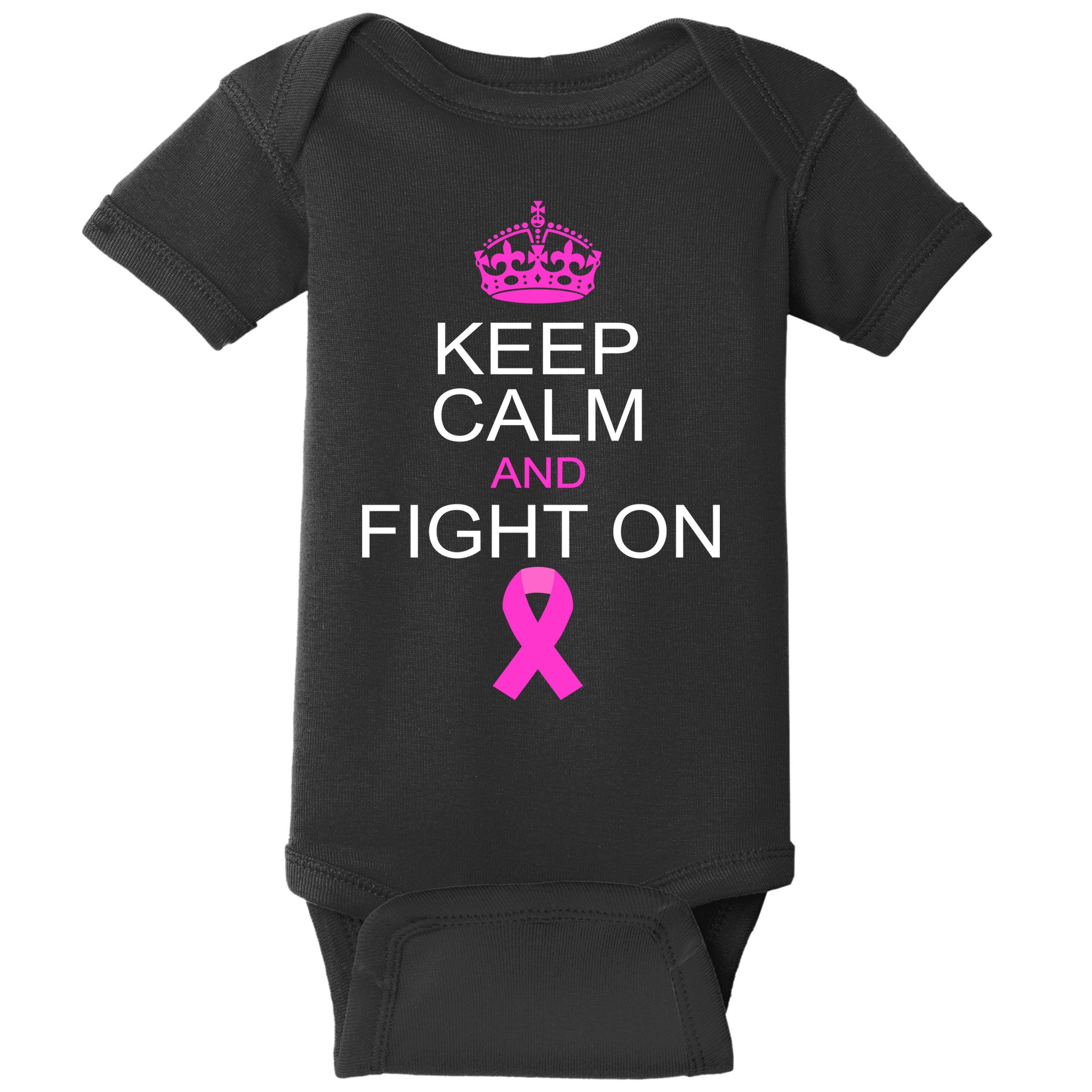 Keep Calm And Fight On Support Baby Bodysuit