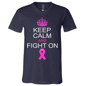 Keep Calm And Fight On Support V-Neck T-Shirt