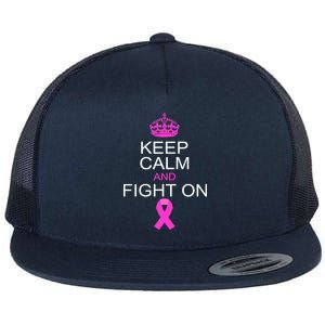 Keep Calm And Fight On Support Flat Bill Trucker Hat