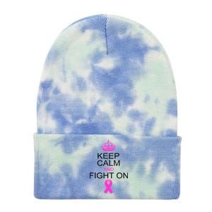 Keep Calm And Fight On Support Tie Dye 12in Knit Beanie