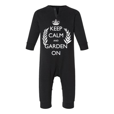 Keep Calm And Garden On Infant Fleece One Piece