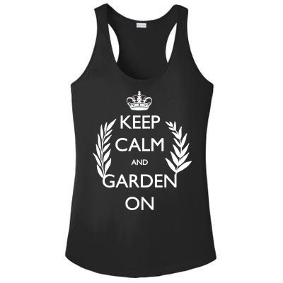 Keep Calm And Garden On Ladies PosiCharge Competitor Racerback Tank