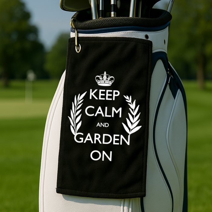 Keep Calm And Garden On Golf Towel