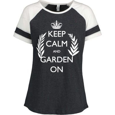 Keep Calm And Garden On Enza Ladies Jersey Colorblock Tee