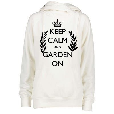 Keep Calm And Garden On Womens Funnel Neck Pullover Hood