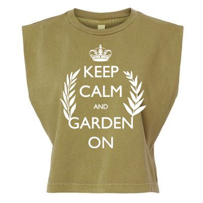 Keep Calm And Garden On Garment-Dyed Women's Muscle Tee