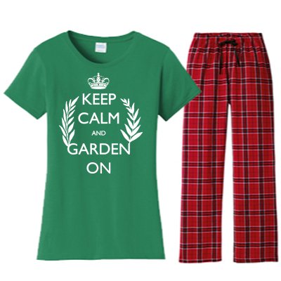 Keep Calm And Garden On Women's Flannel Pajama Set