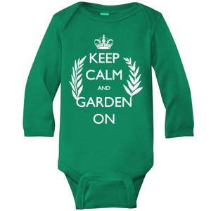 Keep Calm And Garden On Baby Long Sleeve Bodysuit