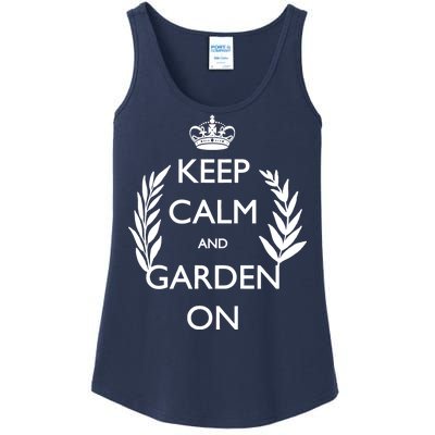 Keep Calm And Garden On Ladies Essential Tank