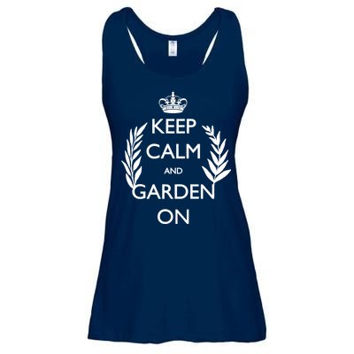 Keep Calm And Garden On Ladies Essential Flowy Tank