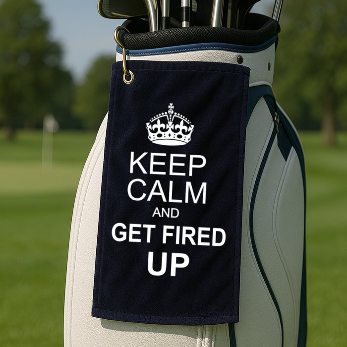 Keep Calm And Get Fired Up Golf Towel