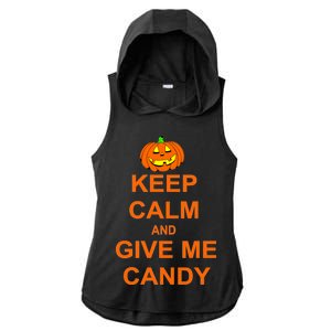 Keep Calm and Give Me Candy Ladies PosiCharge Tri-Blend Wicking Draft Hoodie Tank