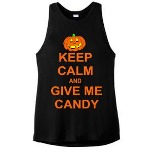 Keep Calm and Give Me Candy Ladies PosiCharge Tri-Blend Wicking Tank