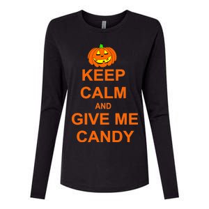 Keep Calm and Give Me Candy Womens Cotton Relaxed Long Sleeve T-Shirt